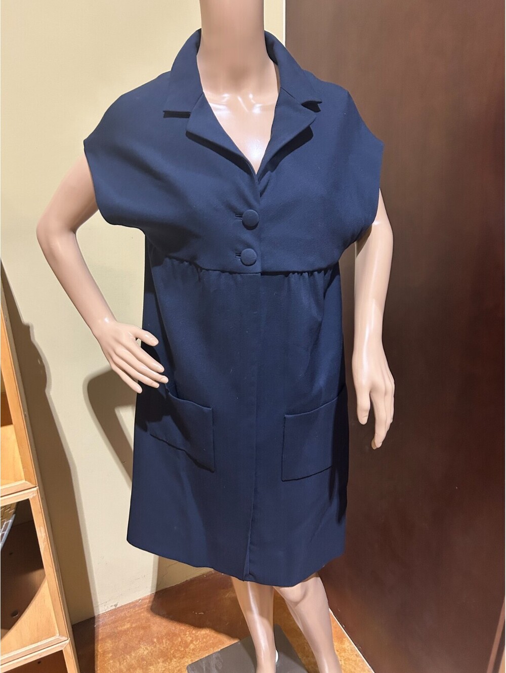 Balenciaga Edition Navy Blue Collared Shirt Dress US 8/ UK 12/ EU 40/ IT 44